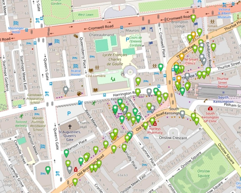 Seemor map showing 88 restaurants