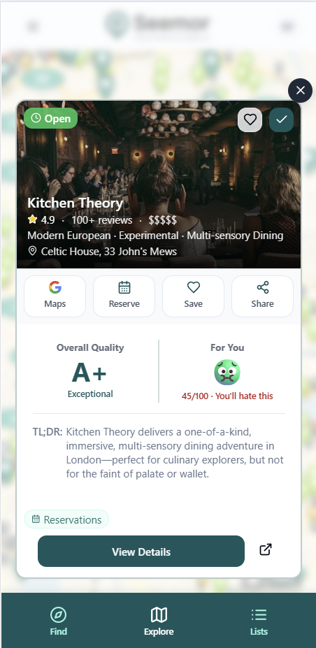 Kitchen Theory — Quality A+, For You 45/100, You'll hate this
